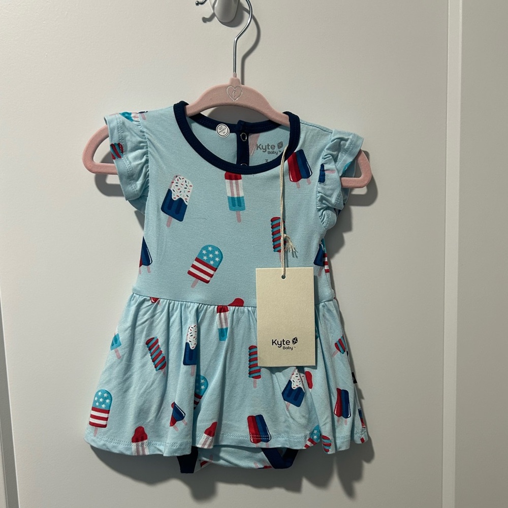 Kyte BABY Popsicle Print Dress in Light Blue